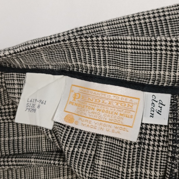 Vintage Pendleton gray pleated skater midi 100% virgin wool skirt Sz 8 highwaist - Picture 3 of 11